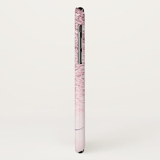 Girly Pink Glitter Marble Fotoscript Naam Case-Mate iPhone Case (Achterkant/links)