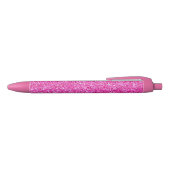 Girly Pink Glitter Modern Beauful Sjabloon Zwarte Inkt Pen (Bovenkant)