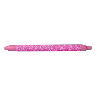 Girly Pink Glitter Modern Beauful Sjabloon Zwarte Inkt Pen