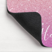 Girly Pink Glitter Mousepad Muismat (Hoek)