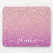Girly Pink Glitter Mousepad Muismat (Voorkant)