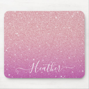 Girly Pink Glitter Mousepad Muismat