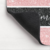 Girly Pink Glitter Mousepad Muismat (Hoek)