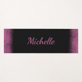 Girly Pink Glitter Name Persoonlijk Yoga Mat (Voorkant (horizontaal))
