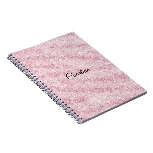 Girly Pink Glitter Notitieboek (Rechterzijde)