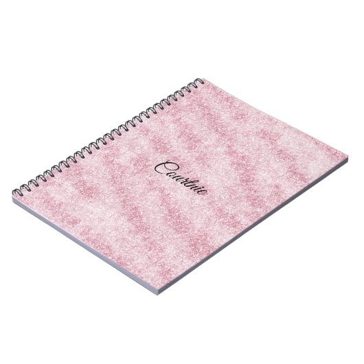 Girly Pink Glitter Notitieboek (Linkerzijde)