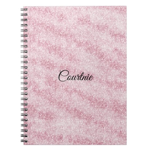 Girly Pink Glitter Notitieboek (Voorkant)