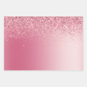 Girly Pink Glitter Ombre Inpakpapier Vel (Voorkant 2)
