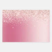 Girly Pink Glitter Ombre Inpakpapier Vel (Voorkant)