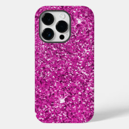 Girly Pink Glitter Ombre Sparkle Case-Mate iPhone 14 Pro Hoesje