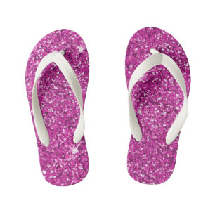 Girly Pink Glitter Ombre Sparkle Kinder Teenslippers