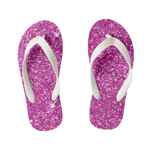 Girly Pink Glitter Ombre Sparkle Kinder Teenslippers (Voetbed)
