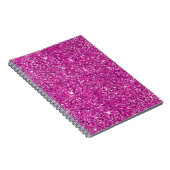 Girly Pink Glitter Ombre Sparkle Notitieboek (Rechterzijde)