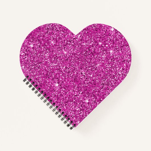 Girly Pink Glitter Ombre Sparkle Notitieboek (Voorkant)