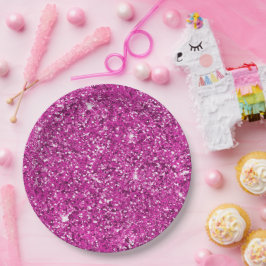 Girly Pink Glitter Ombre Sparkle Papieren Bordje