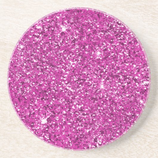 Girly Pink Glitter Ombre Sparkle Zandsteen Onderzetter (Voorkant)