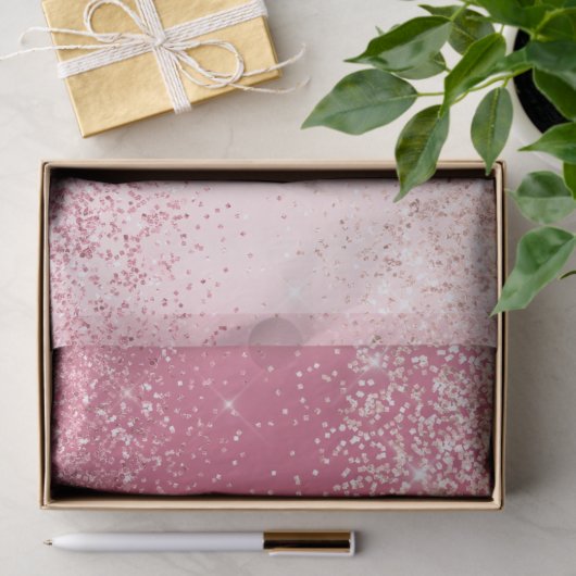 Girly Pink Glitter Ombre Tissuepapier (Geschenk)