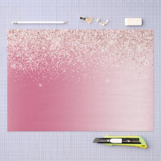 Girly Pink Glitter Ombre Tissuepapier (Craft)