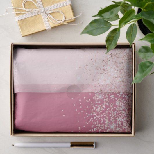 Girly Pink Glitter Ombre Tissuepapier (Geschenk)