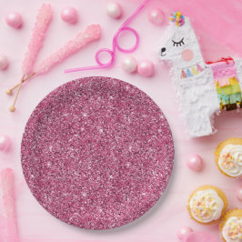 Girly Pink Glitter Papieren Bordje