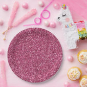 Girly Pink Glitter Papieren Bordje (Feest)