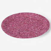 Girly Pink Glitter Papieren Bordje (Gekanteld)