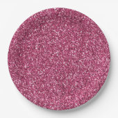 Girly Pink Glitter Papieren Bordje (Voorkant)