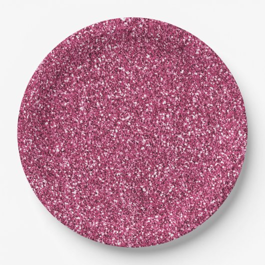 Girly Pink Glitter Papieren Bordje (Voorkant)