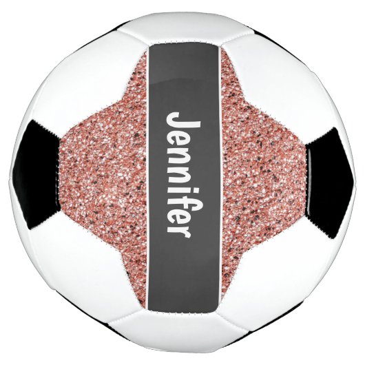 Girly Pink Glitter Personalized Kinderen Voetbal (Gedraaid)