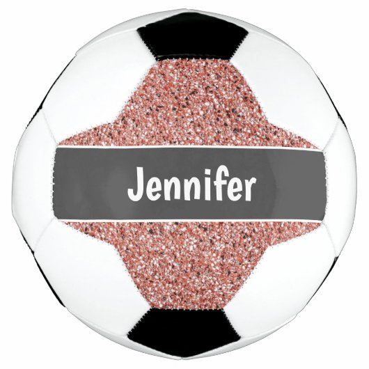 Girly Pink Glitter Personalized Kinderen Voetbal (Voorkant)