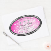 Girly Pink Glitter Product Labels Diamonds Silver (Envelop)