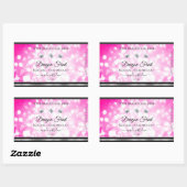 Girly Pink Glitter Product Labels Diamonds Silver (Vel)