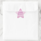 Girly Pink Glitter Shine Bright Ombre Ster Sticker (Tas)