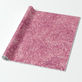 Girly Pink Glitter Sparkle Glitz   Cadeaupapier (Uitgerold)