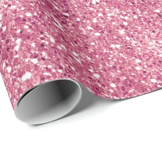 Girly Pink Glitter Sparkle Glitz Cadeaupapier (Rol Hoek)