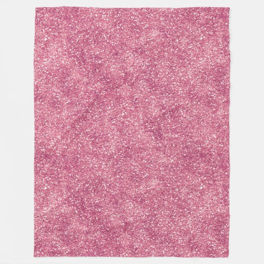 Girly Pink Glitter Sparkle Glitz Fleece Deken (Voorkant)