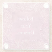 Girly Pink Glitter Sparkle Glitz Glazen Onderzetter (Achterkant)