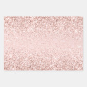 Girly Pink Glitter Sparkle Glitz Inpakpapier Vel (Voorkant 3)