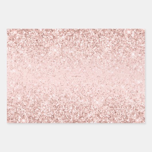 Girly Pink Glitter Sparkle Glitz Inpakpapier Vel (Voorkant 3)