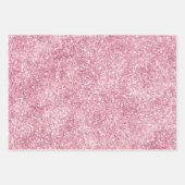 Girly Pink Glitter Sparkle Glitz Inpakpapier Vel (Voorkant 2)