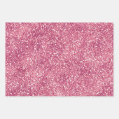 Girly Pink Glitter Sparkle Glitz Inpakpapier Vel (Voorkant)