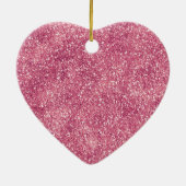 Girly Pink Glitter Sparkle Glitz Keramisch Ornament (Achterkant)