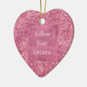 Girly Pink Glitter Sparkle Glitz Keramisch Ornament (Links)