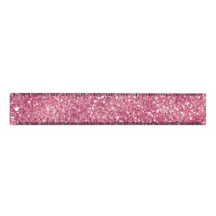Girly Pink Glitter Sparkle Glitz    Lineaal