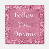 Girly Pink Glitter Sparkle Glitz Magneet (Voorkant)