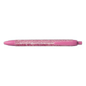 Girly Pink Glitter Sparkle Glitz        Zwarte Inkt Pen (Achterkant)