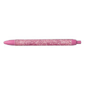 Girly Pink Glitter Sparkle Glitz        Zwarte Inkt Pen (Voorkant)
