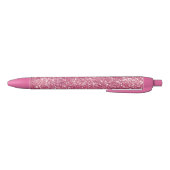Girly Pink Glitter Sparkle Glitz        Zwarte Inkt Pen (Bodem)