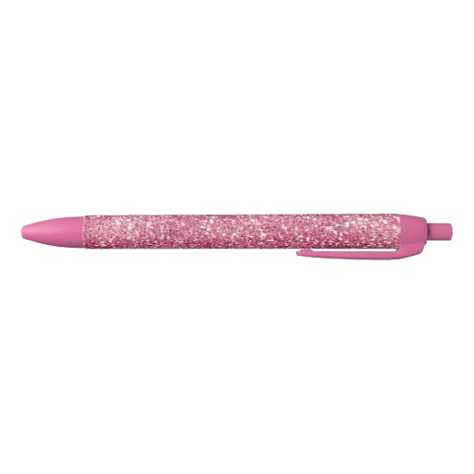 Girly Pink Glitter Sparkle Glitz        Zwarte Inkt Pen (Bodem)