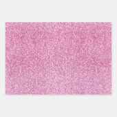 Girly Pink Glitter Sparkle Inpakpapier Vel (Voorkant 3)